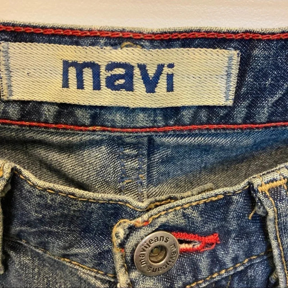 MAVI Sz 25 x 32 Tie Dye Bottom  Boho Hippie Slight Flare Jeans - Picture 4 of 4